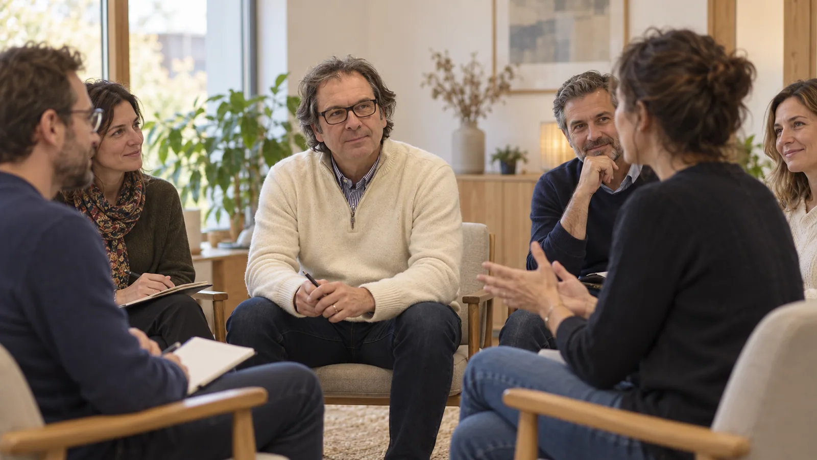 Illustration d’une séance de supervision avec un groupe de professionnels